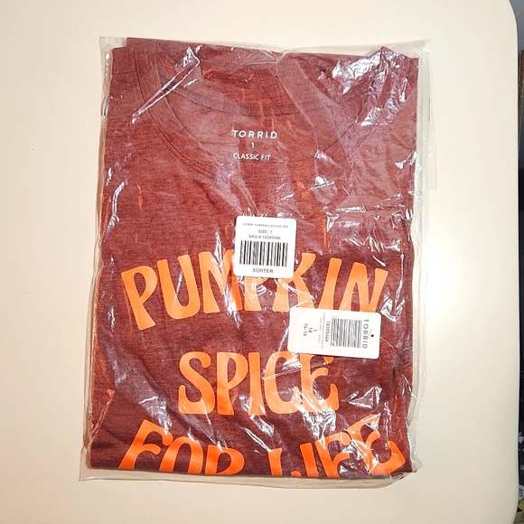 ❤️NWT VINTAGE TORRID PUMPKIN SPICE LIFE GRAPHIC PLUS SIZE TEE AUTUMN COFFEE FALL - Picture 3 of 10